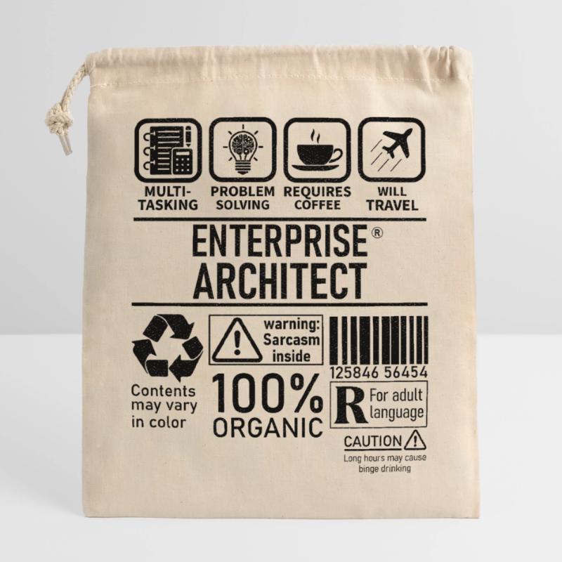 Enterprise Architect multi tasking problem solving Sac cadeau en coton avec cordon (25 x 30 cm)