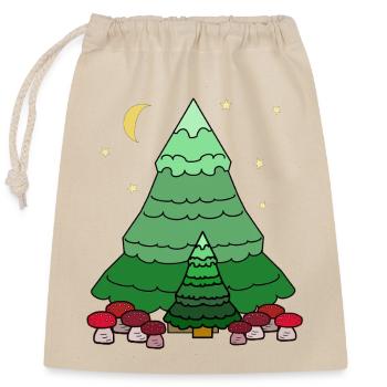 Nuit Forêt étoilée Conifère Sapin - Sac cadeau en coton avec cordon (25 x 30 cm) - nature - Devant