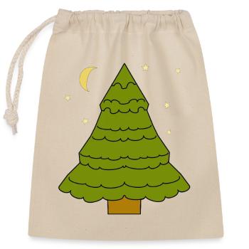 Conifère, Forêt, Arbre, Sapin, Sapin, Nature, Lune - Sac cadeau en coton avec cordon (25 x 30 cm) - nature - Devant
