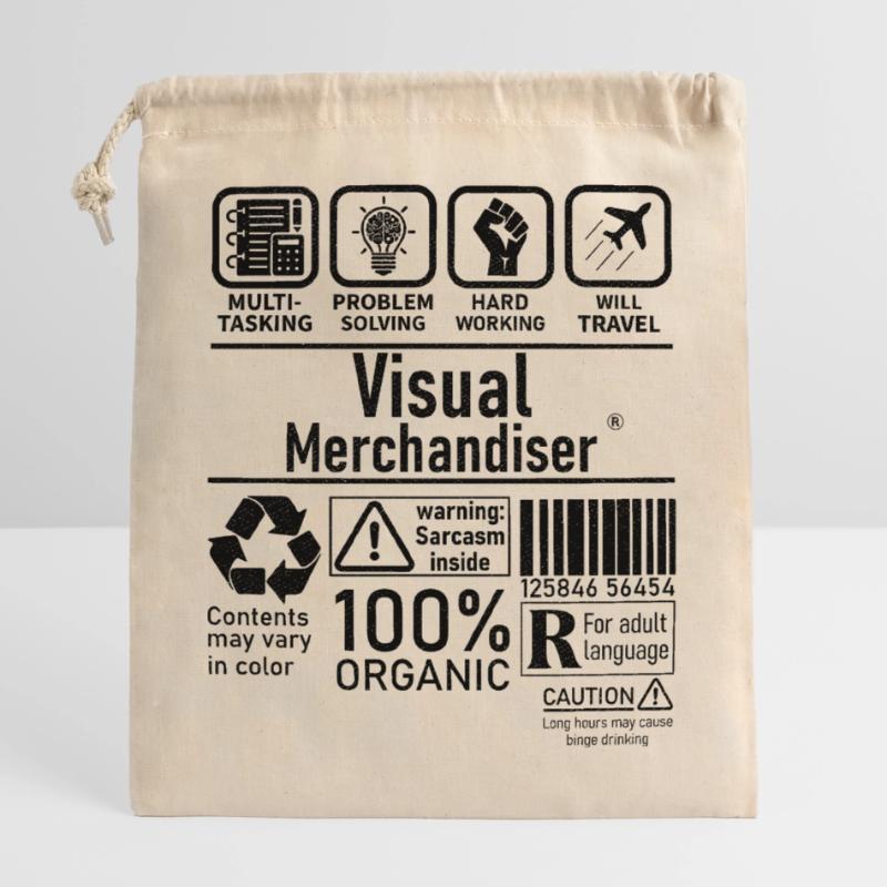 Visual Merchandiser multi tasking problem solving Verschließbarer Geschenkbeutel aus Baumwolle (25x30cm)