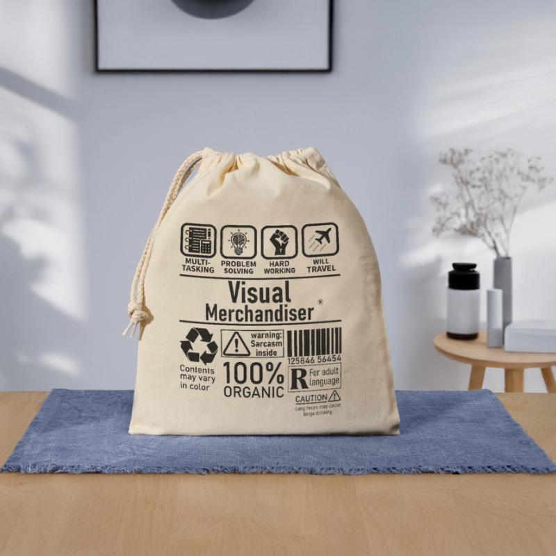 Visual Merchandiser multi tasking problem solving Verschließbarer Geschenkbeutel aus Baumwolle (25x30cm)