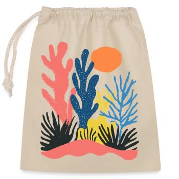 Matisse inspiriert: Abstraktes Naturmuster Bunt - Verschließbarer Geschenkbeutel aus Baumwolle (25x30cm) - Natur - Vorne