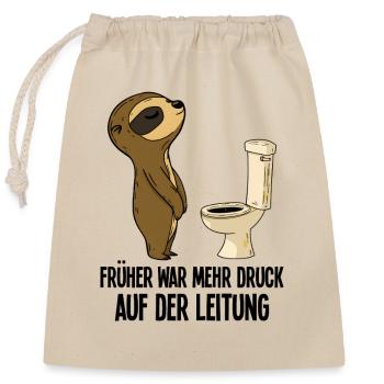 Le paresseux avait l’habitude de faire plus de pression sur la ligne - Sac cadeau en coton avec cordon (25 x 30 cm) - nature - Devant