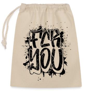 F*ck You Graffiti – Pour tous sans filtres - Sac cadeau en coton avec cordon (25 x 30 cm) - nature - Devant