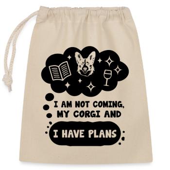 Dictons Introvertis Corgi Pour Les Introvertis - Sac cadeau en coton avec cordon (25 x 30 cm) - nature - Devant