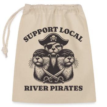 Soutenez Local River Pirates Drôle Loutre castor - Sac cadeau en coton avec cordon (25 x 30 cm) - nature - Devant