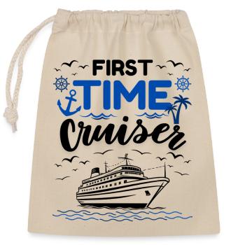 Première expérience de croisière en bateau - Sac cadeau en coton avec cordon (25 x 30 cm) - nature - Devant