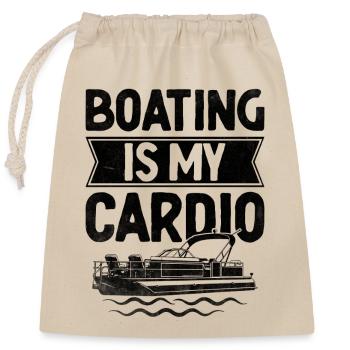 Bootfahren ist mein Cardio-Paddelboot - Verschließbarer Geschenkbeutel aus Baumwolle (25x30cm) - Natur - Vorne