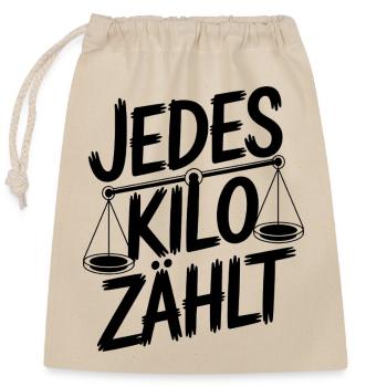 Every kilo counts - Closable cotton gift bag (25x30cm) - nature - Front