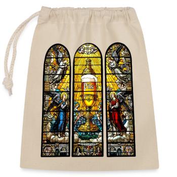 Bier Kirchen Fenster Männertag Himmelfahrt - Verschließbarer Geschenkbeutel aus Baumwolle (25x30cm) - Natur - Vorne