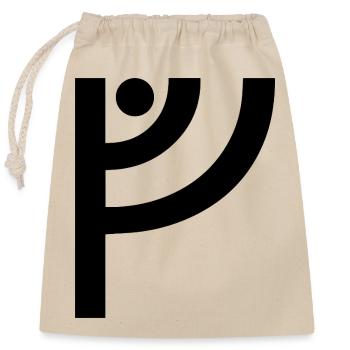 V Viking Rune - Closable cotton gift bag (25x30cm) - nature - Front