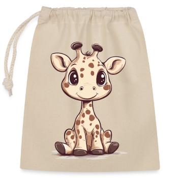 Giraffe for children - Closable cotton gift bag (25x30cm) - nature - Front