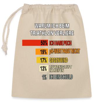 Pourquoi je perds des triathlons – Graphique à barres - Sac cadeau en coton avec cordon (25 x 30 cm) - nature - Devant
