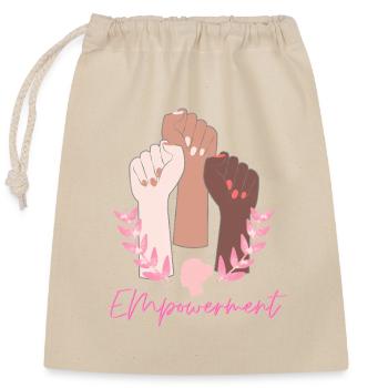 Empowerment - Feminismus Frauenpower Fäuste - Verschließbarer Geschenkbeutel aus Baumwolle (25x30cm) - Natur - Vorne