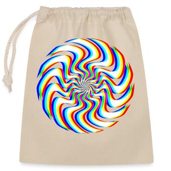 Spirale Glitch – Illusion Optique - Sac cadeau en coton avec cordon (25 x 30 cm) - nature - Devant