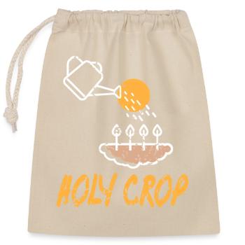 Holy Crop Funny Minimal Gardening Pun - Closable cotton gift bag (25x30cm) - nature - Front