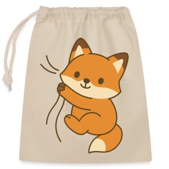 Cozy Fox Cub - Verschließbarer Geschenkbeutel aus Baumwolle (25x30cm) - Natur - Vorne