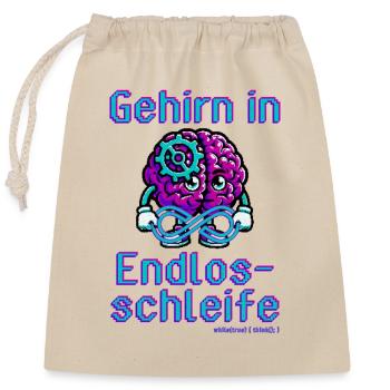 Brain in an endless loop - Closable cotton gift bag (25x30cm) - nature - Front