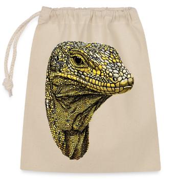 Lézard varan, reptile, dragon de Komodo, varan bagué, lézard - Sac cadeau en coton avec cordon (25 x 30 cm) - nature - Devant