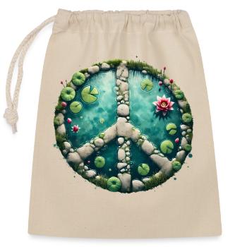 Zen Peace Pond Art - Closable cotton gift bag (25x30cm) - nature - Front