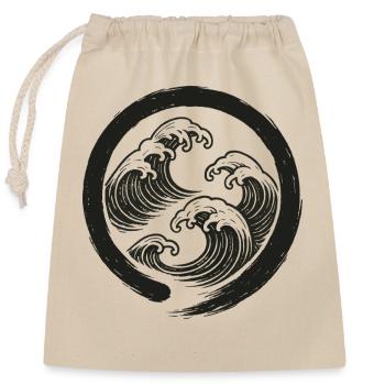 Zen-Wellen Enso-Kreis-Symbol - Verschließbarer Geschenkbeutel aus Baumwolle (25x30cm) - Natur - Vorne