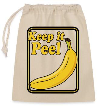 Keep Peel – Humour à la banane - Sac cadeau en coton avec cordon (25 x 30 cm) - nature - Devant