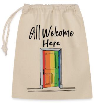 All Welcome Here Rainbow Welcome - Closable cotton gift bag (25x30cm) - nature - Front