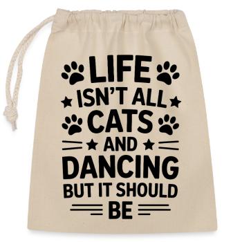 Tanzen Spruch Katzen Tanz Lustig Tanzen Geschenk - Verschließbarer Geschenkbeutel aus Baumwolle (25x30cm) - Natur - Vorne