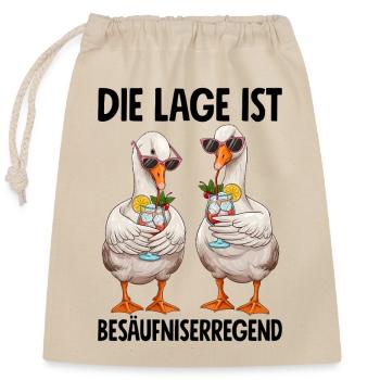 Die Lage Ist Besäufniserregend - Verschließbarer Geschenkbeutel aus Baumwolle (25x30cm) - Natur - Vorne