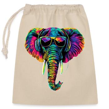 Elefant Rüssel Afrika Safari Wildnis Elefanten - Verschließbarer Geschenkbeutel aus Baumwolle (25x30cm) - Natur - Vorne