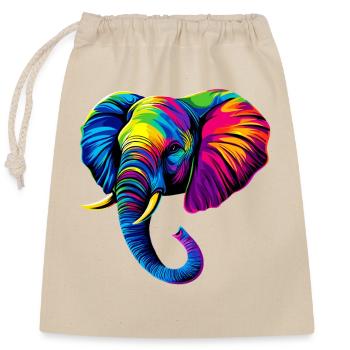 Elefant Rüssel Afrika Safari Wildnis Elefanten - Verschließbarer Geschenkbeutel aus Baumwolle (25x30cm) - Natur - Vorne