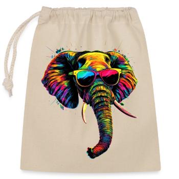 Elefant Rüssel Afrika Safari Wildnis Elefanten - Verschließbarer Geschenkbeutel aus Baumwolle (25x30cm) - Natur - Vorne