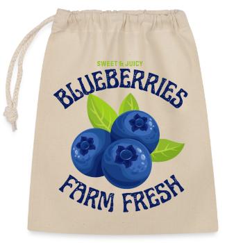 Blueberries farm fresh - Closable cotton gift bag (25x30cm) - nature - Front