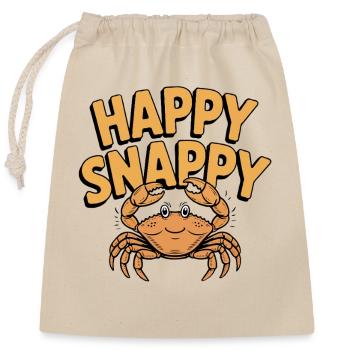 Whimsical Crab with Happy Snappy Text - Closable cotton gift bag (25x30cm) - nature - Front