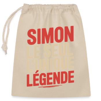 Simon, das einzige einzigartige Legenden-Mann-Geschenk - Verschließbarer Geschenkbeutel aus Baumwolle (25x30cm) - Natur - Vorne