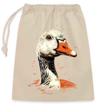 Gans Süße Gänseküken Gans Küken Ente Kleine Gänse - Verschließbarer Geschenkbeutel aus Baumwolle (25x30cm) - Natur - Vorne