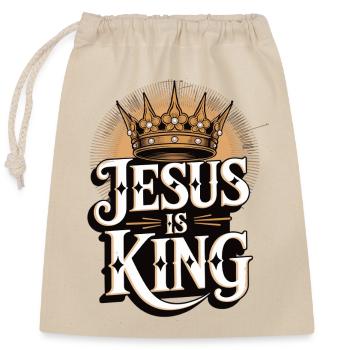 Jesus als König mit Krone Design - Verschließbarer Geschenkbeutel aus Baumwolle (25x30cm) - Natur - Vorne