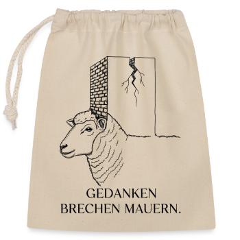 Les pensées brisent les murs - Motivation des moutons - Sac cadeau en coton avec cordon (25 x 30 cm) - nature - Devant