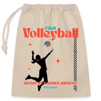 Club Volleyball - Verschließbarer Geschenkbeutel aus Baumwolle (25x30cm) - Natur - Vorne