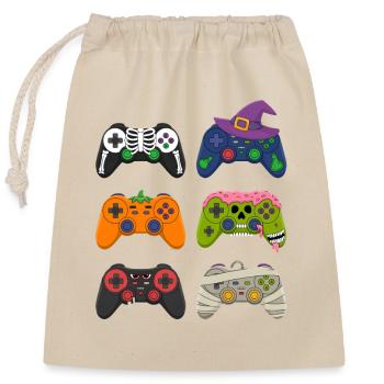 Spooky Scary Video Game Controller Halloween Gamer - Verschließbarer Geschenkbeutel aus Baumwolle (25x30cm) - Natur - Vorne