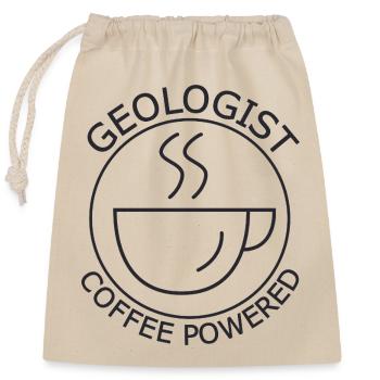 Geologist Coffee Powered Geology - Closable cotton gift bag (25x30cm) - nature - Front