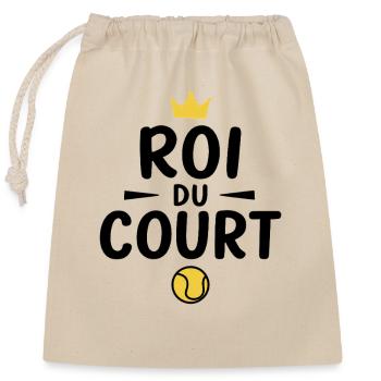 Roi du Court Cadeau Joueur de Tennis - Sac cadeau en coton avec cordon (25 x 30 cm) - nature - Devant