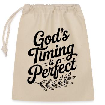 Le timing de Dieu est parfait - Sac cadeau en coton avec cordon (25 x 30 cm) - nature - Devant