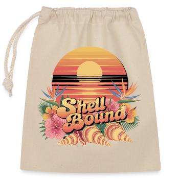 Shell Bound Tropical Sunset Landscape - Closable cotton gift bag (25x30cm) - nature - Front