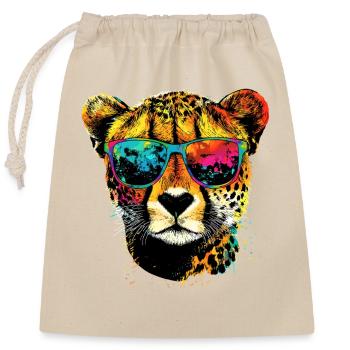 Guépard Guépard Gros chat Amoureux des chats Guépard - Sac cadeau en coton avec cordon (25 x 30 cm) - nature - Devant