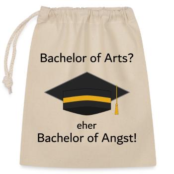 University Saying "Bachelor of Anxiety" Student, Students - Closable cotton gift bag (25x30cm) - nature - Front