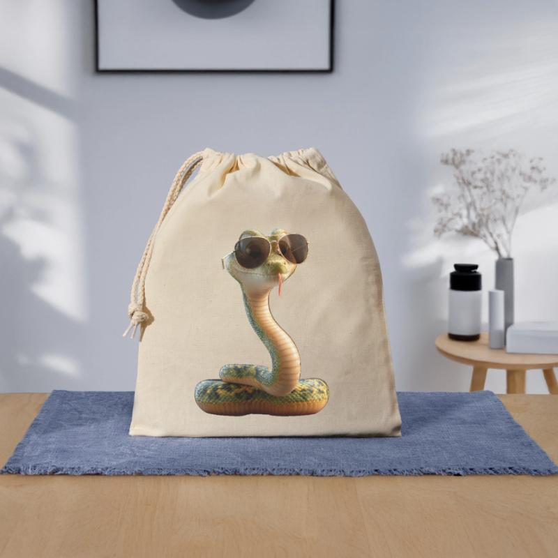 serpent, python, cobra, serpent à sonnettes, serpents Sac cadeau en coton avec cordon (25 x 30 cm)
