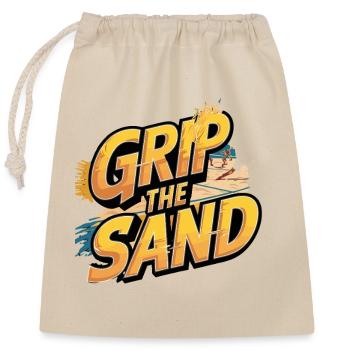 Grip The Sand Beach Volley Motif - Sac cadeau en coton avec cordon (25 x 30 cm) - nature - Devant