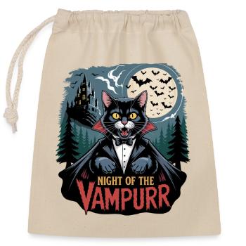 Katzen-Nacht von Vampiren - Verschließbarer Geschenkbeutel aus Baumwolle (25x30cm) - Natur - Vorne