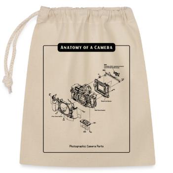 Anatomy of the camera silhouette - Closable cotton gift bag (25x30cm) - nature - Front